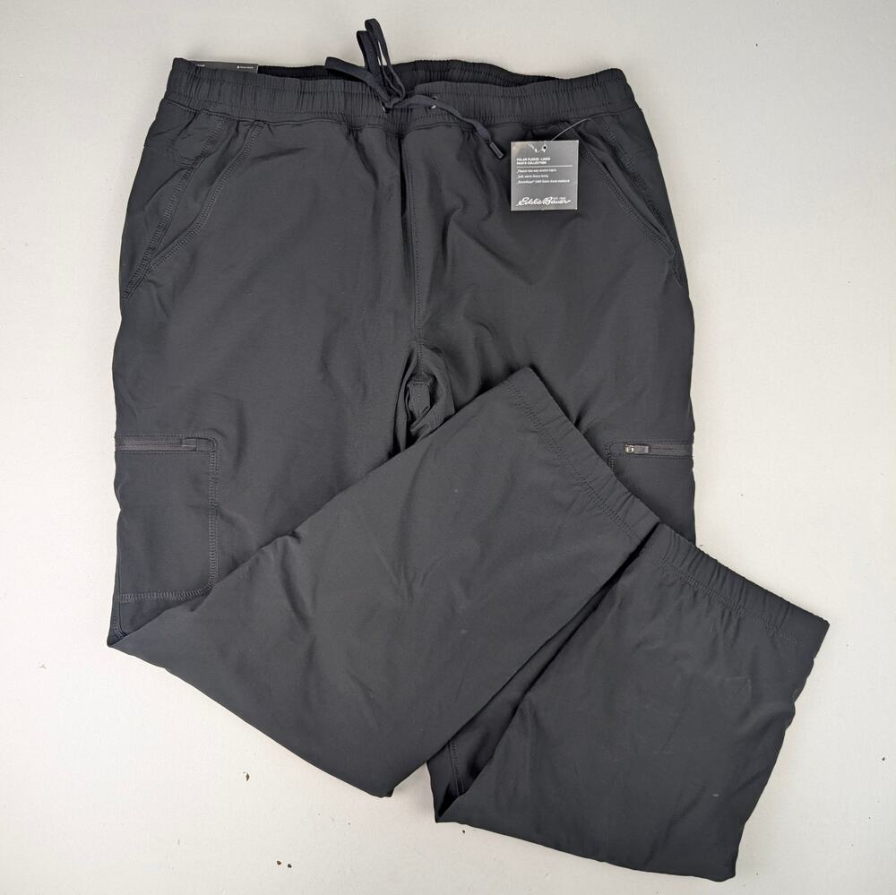 Eddie Bauer Women's 12 Petite Flexion Polar Fleece Lined Black Jogger Pants
